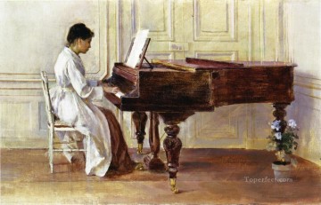 ピアノの前で セオドア・ロビンソン Oil Paintings